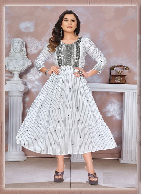 Golden Blessed 3 Printed Long Anarkali Kurtis Catalog
